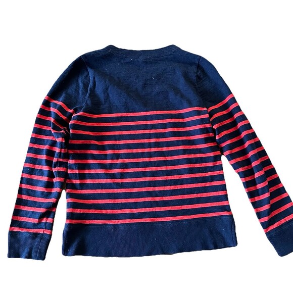 J.Crew Women's Size Small Blue Red Striped Sweater Crew Neck Long Sleeve - Picture 2 of 7